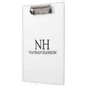 シンプル白黒モノグラムモダン クリップボード (左)