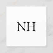 シンプル白黒モノグラムモダン スクエア名刺 (裏面)