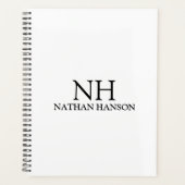 シンプル白黒モノグラムモダン プランナー手帳 (正面)