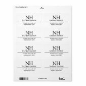 シンプル白黒モノグラムモダン ラベル (フルシート)