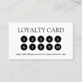シンプル白黒モノグラムモダン ロイヤリティカード (正面)