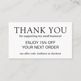 シンプル白黒モノグラムモダン 割引カード