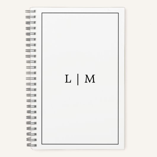 シンプル白黒モノグラム事業 ノートブック (正面)