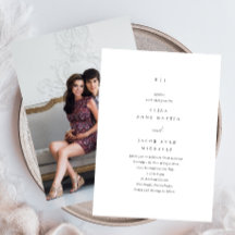 シンプル白黒モノグラム写結婚真