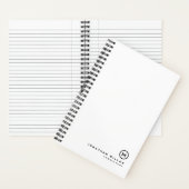 シンプル白黒モノグラム名 ノートブック (内側)