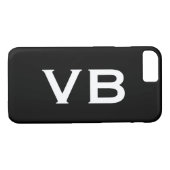 シンプル白黒モノグラム水平 Case-Mate iPhoneケース (裏面(横))