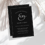 シンプル白黒モノグラム結婚式招待状 シーズンカード<br><div class="desc">シンプル白黒モノグラム結婚式招待状。美しい白い台本結婚を使用したトレンディーブラック結婚式招待状で、新郎新婦のイニシャルを暗い審美的な背景に置き、スタイリッシュにゲストを感動させる。この招待状は素晴らし白黒のデザインを持ち、ドラマチックで気分良い雰囲気で、お客様のトレンディー、ゴシッシンプルク、または冬の結婚式に最適。レイアウトとミニマルレイアウトモダンは、黒い背景とは対照的に、イニシャルスクリプトに注目を集める。この招待は、ニュートラルまたは白黒の結婚花模様に囲まれた美しい環境と、それにマッチするダークエステ結婚ティックの装飾のトーンを設定する。控えめな、劇的な、ゴシック様式のお祝いに完璧な追加。ザ・サンデー・コレクティブ©byレイチェル・ハンナ・ギー</div>