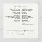 シンプル白黒モノグラム結婚式 プログラム (裏面)