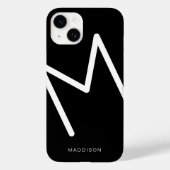 シンプル白黒モノグラム薄はっきりしたフォント Case-Mate iPhoneケース (裏面)