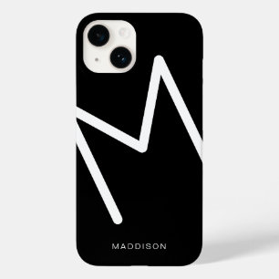 シンプル白黒モノグラム薄はっきりしたフォント Case-Mate iPhone 14ケース