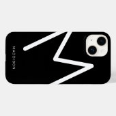 シンプル白黒モノグラム薄はっきりしたフォント Case-Mate iPhoneケース (裏面 (横))