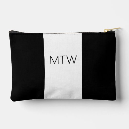 シンプル白黒モノグラム アクセサリーポーチ (裏面)