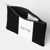 シンプル白黒モノグラム アクセサリーポーチ (見開き)