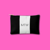 シンプル白黒モノグラム アクセサリーポーチ