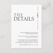 シンプル白黒モノグラ結婚ム詳細 エンクロージャーカード (正面)