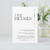 シンプル白黒モノグラ結婚ム詳細 エンクロージャーカード (スタンド正面)