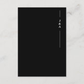 シンプル白黒モノグラ結婚ム詳細 エンクロージャーカード (裏面)