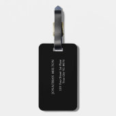 シンプル白黒ラインブルーモノグラはっきりしたム ラゲッジタグ (裏面縦)