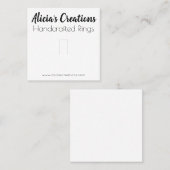 シンプル白黒リングや輪表示包装 スクエア名刺 (正面/裏面)