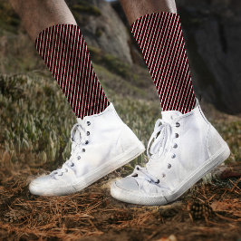 シンプル白黒レッドストライプ抽象芸術Ad ソックス