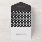 シンプル白黒レトロ オールインワン招待状 (外側)