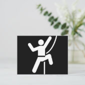 シンプル白黒ロック登山アイコン ポストカード (スタンド正面)