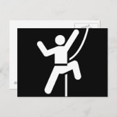 シンプル白黒ロック登山アイコン ポストカード (正面/裏面)