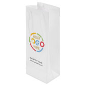 シンプル白黒企業の会社ロゴ ワインギフトバッグ (裏面アングル)