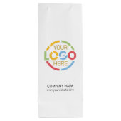 シンプル白黒企業の会社ロゴ ワインギフトバッグ (裏面)