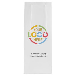 シンプル白黒企業の会社ロゴ ワインギフトバッグ