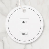 シンプル白黒価格ラベル フェイバータグ (裏面)