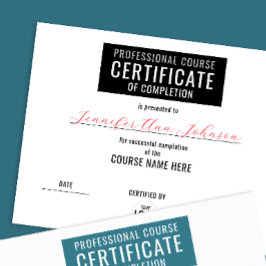 シンプル白黒修了証