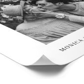 シンプル白黒写真の結婚歓迎サイン ポスター (角)