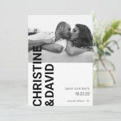 シンプル白黒写真カードを保存 サンキューカード (スタンド正面)