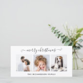 シンプル白黒写真メリー数々のクリスマス シーズンカード (スタンド正面)