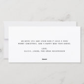 シンプル白黒写真メリー数々のクリスマス シーズンカード (裏面)