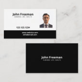 シンプル白黒写真保険募集人 名刺 (正面/裏面)