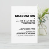 シンプル白黒卒業パーティー 招待状 (スタンド正面)