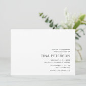 シンプル白黒卒業パーティー 招待状 (スタンド正面)