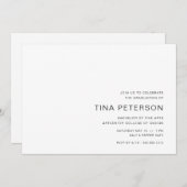 シンプル白黒卒業パーティー 招待状 (正面/裏面)