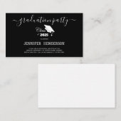 シンプル白黒卒業党2025年クラス エンクロージャーカード (正面/裏面)