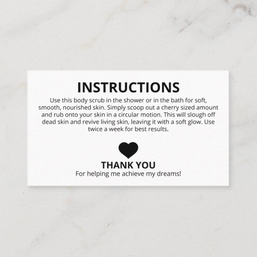 シンプル白黒原料指示ロゴ 名刺 (裏面)