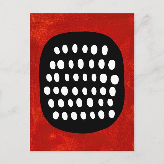 シンプル白黒及び赤葉書 ポストカード (正面)