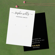 シンプル白黒台本イヤリング表示ホルダー