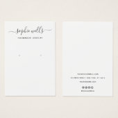 シンプル白黒台本イヤリング表示ホルダー (正面&裏面)