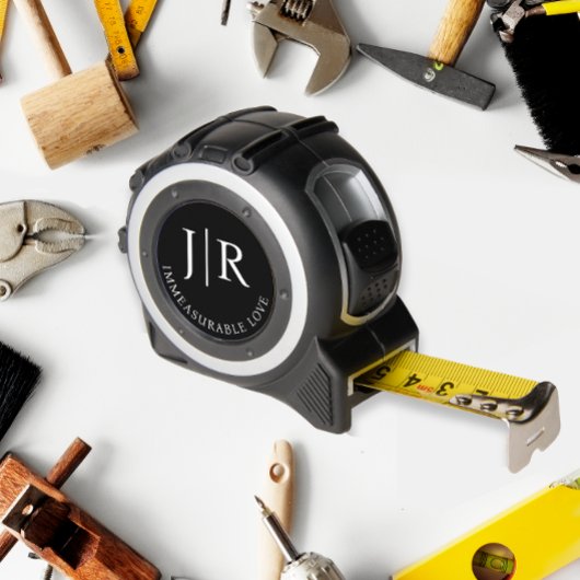 シンプル白黒名イニシャルモノグラム メジャー