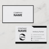 シンプル白黒名刺 名刺 (正面/裏面)