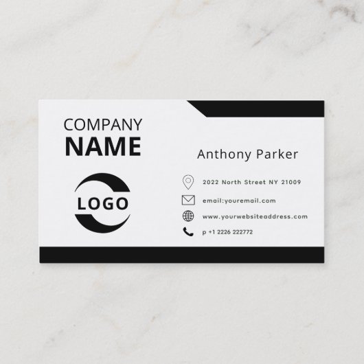 シンプル白黒名刺 名刺 (裏面)