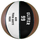 シンプル白黒名番号引用文 バスケットボール (縦)