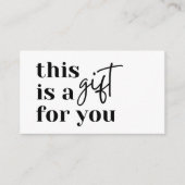 シンプル白黒商品券 エンクロージャーカード (正面)